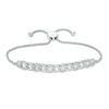 Thumbnail Image 0 of 0.10 CT. T.W. Diamond Interlocking Curb Link Bolo Bracelet in Sterling  - 9.5"
