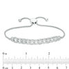 Thumbnail Image 2 of 0.10 CT. T.W. Diamond Interlocking Curb Link Bolo Bracelet in Sterling  - 9.5"