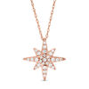Thumbnail Image 1 of 0.20 CT. T.W. Diamond Starburst Star Pendant in 10K Rose Gold
