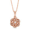 Thumbnail Image 1 of 0.10 CT. T.W. Diamond Flower Pendant in 10K Rose Gold