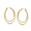 Thumbnail Image 0 of Diamond-Cut Double Hoop Earrings in 10K Gold