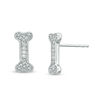 Thumbnail Image 1 of Diamond Accent Bone Stud Earrings in Sterling Silver