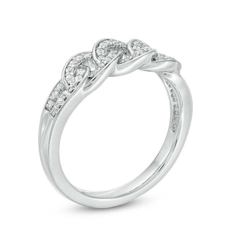 Main Image 2 of 0.25 CT. T.W. Diamond Graduated Link Band in 10K White Gold