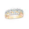 Thumbnail Image 0 of 0.25 CT. T.W. Diamond Three Piece Stackable Band Set in 10K Tri-Tone Gold