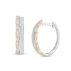 Thumbnail Image 0 of 0.33 CT. T.W. Diamond Double Row Hoop Earrings in 10K Two-Tone Gold