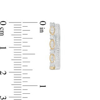 0.33 CT. T.W. Diamond Double Row Hoop Earrings in 10K Two-Tone Gold