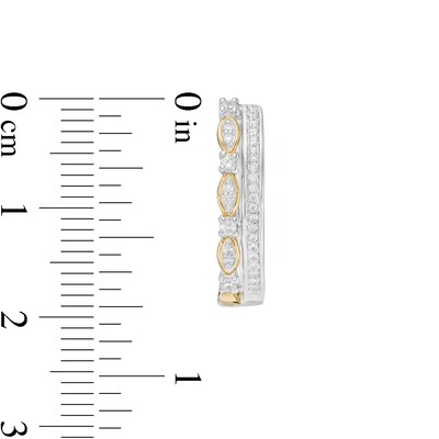 0.33 CT. T.W. Diamond Double Row Hoop Earrings in 10K Two-Tone Gold
