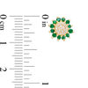 Thumbnail Image 2 of Emerald and 0.085 CT. T.W. Composite Diamond Flower Stud Earrings in 10K Gold