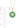 Thumbnail Image 2 of Emerald and 0.085 CT. T.W. Composite Diamond Flower Pendant in 10K Gold