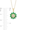 Thumbnail Image 3 of Emerald and 0.085 CT. T.W. Composite Diamond Flower Pendant in 10K Gold