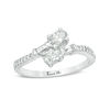 Thumbnail Image 1 of Ever Us™ 0.63 CT. T.W. Two-Stone Oval Diamond Bypass Ring in 14K White Gold