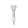 Thumbnail Image 4 of 1.63 CT. T.W. Certified Emerald-Cut Diamond Past Present Future® Frame Engagement Ring in 14K White Gold (I/SI2)