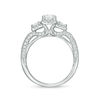 Thumbnail Image 5 of 1.63 CT. T.W. Certified Emerald-Cut Diamond Past Present Future® Frame Engagement Ring in 14K White Gold (I/SI2)