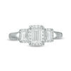 Thumbnail Image 7 of 1.63 CT. T.W. Certified Emerald-Cut Diamond Past Present Future® Frame Engagement Ring in 14K White Gold (I/SI2)