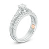 Thumbnail Image 1 of Perfect Fit 1.00 CT. T.W. Diamond Interlocking Bridal Set in 14K White Gold