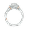 Thumbnail Image 2 of Perfect Fit 0.75 CT. T.W. Princess-Cut Diamond Hexagon Frame Interlocking Bridal Set in 14K Two-Tone Gold