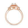 Thumbnail Image 4 of 0.45 CT. T.W. Emerald-Cut Diamond Frame Tri-Sides Engagement Ring in 14K Rose Gold
