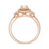 Thumbnail Image 5 of 0.45 CT. T.W. Emerald-Cut Diamond Frame Tri-Sides Engagement Ring in 14K Rose Gold