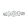 Thumbnail Image 6 of Celebration Canadian Ideal 1.10 CT. T.W. Certified Diamond Three Stone Vintage-Style Engagement Ring in 14K White Gold (I/I1)