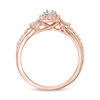 Thumbnail Image 2 of Perfect Fit 0.50 CT. T.W. Baguette and Round Diamond Frame Interlocking Bridal Set in 14K Rose Gold