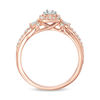 Thumbnail Image 3 of Perfect Fit 0.50 CT. T.W. Baguette and Round Diamond Frame Interlocking Bridal Set in 14K Rose Gold