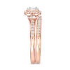 Thumbnail Image 5 of Perfect Fit 0.50 CT. T.W. Baguette and Round Diamond Frame Interlocking Bridal Set in 14K Rose Gold