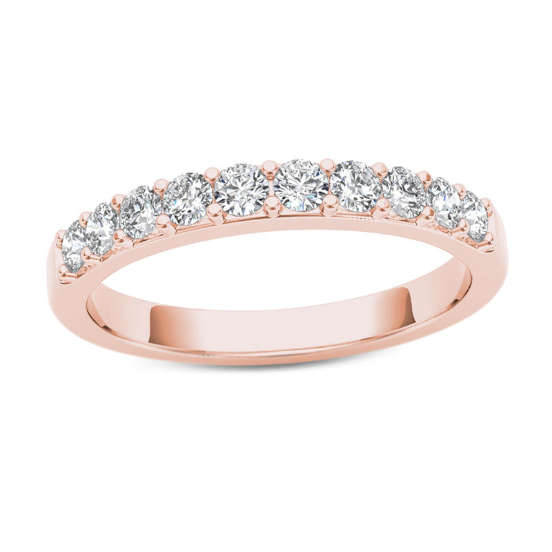 0.45 CT. T.W. Diamond Wedding Band in 10K Rose Gold