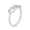 0.065 CT. T.W. Diamond Heartbeat and Heart Ring in Sterling Silver