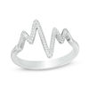Thumbnail Image 0 of 0.065 CT. T.W. Diamond Heartbeat Ring in Sterling Silver
