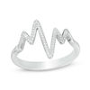 Thumbnail Image 1 of 0.065 CT. T.W. Diamond Heartbeat Ring in Sterling Silver