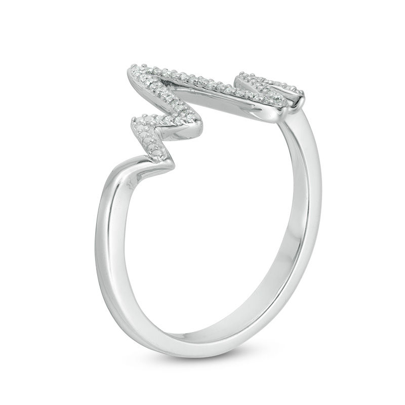 0.065 CT. T.W. Diamond Heartbeat Ring in Sterling Silver
