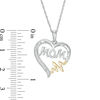 Thumbnail Image 1 of 0.066 CT. T.W. Diamond "MOM" Heartbeat on Heart Pendant in Sterling Silver and 10K Gold