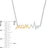Thumbnail Image 2 of 0.087 CT. T.W. Diamond "MOM" Heartbeat Necklace in Sterling Silver and 10K Gold - 16.85"