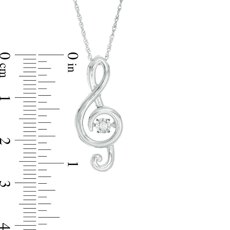 Main Image 3 of Unstoppable Love™ Diamond Accent Solitaire Treble Clef Pendant in Sterling Silver
