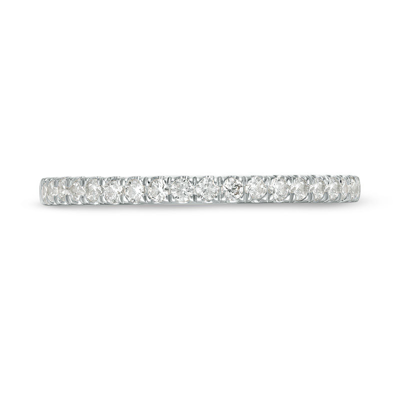Main Image 4 of 0.23 CT. T.W. Diamond Wedding Band in 10K White Gold