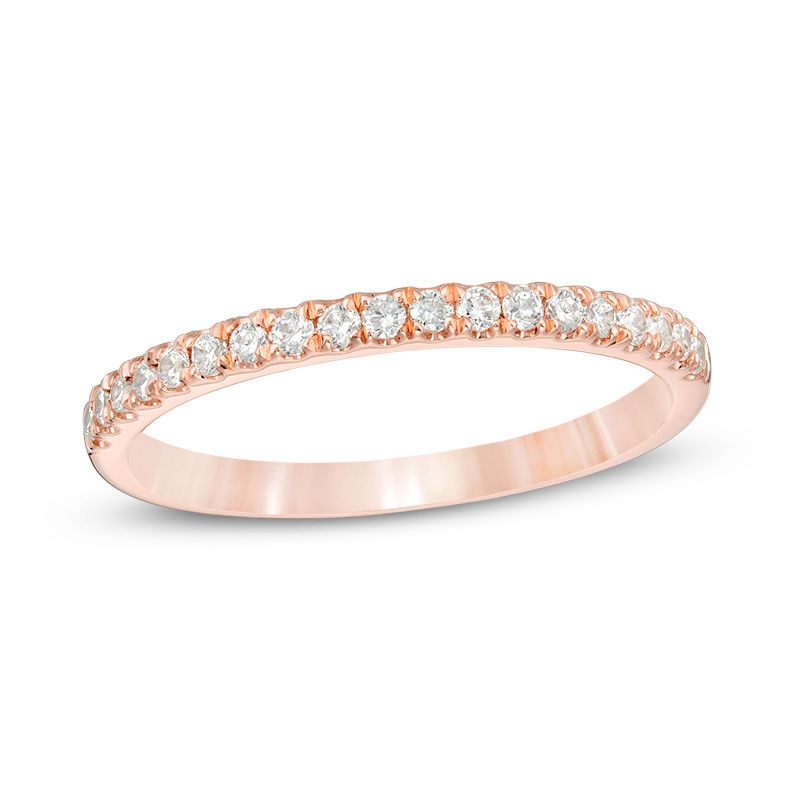 Main Image 1 of 0.23 CT. T.W. Diamond Wedding Band in 10K Rose Gold