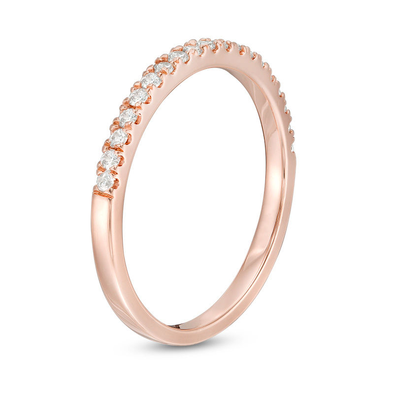 Main Image 3 of 0.23 CT. T.W. Diamond Wedding Band in 10K Rose Gold