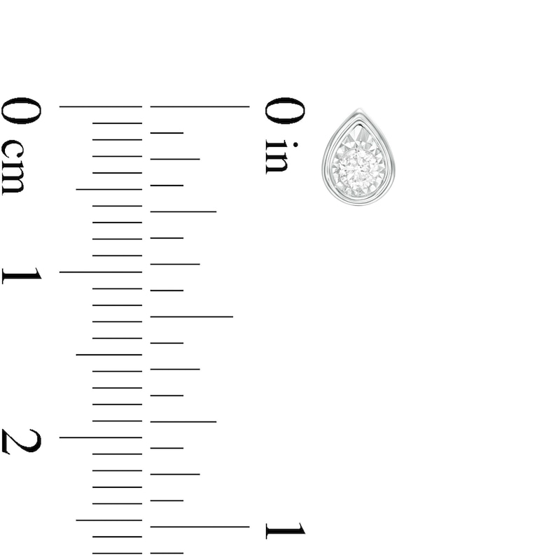 Main Image 3 of 0.10 CT. T.W.  Diamond Solitaire Pear-Shaped Stud Earrings in 10K White Gold