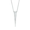 Thumbnail Image 1 of Lab-Created White Sapphire Deep "V" Pendant in Sterling Silver