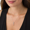 Thumbnail Image 2 of Lab-Created White Sapphire Deep "V" Pendant in Sterling Silver