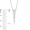 Thumbnail Image 3 of Lab-Created White Sapphire Deep "V" Pendant in Sterling Silver