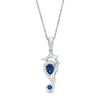 Thumbnail Image 0 of Lab-Created Blue and White Sapphire Seahorse Pendant in Sterling Silver