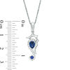 Thumbnail Image 2 of Lab-Created Blue and White Sapphire Seahorse Pendant in Sterling Silver