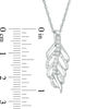 Thumbnail Image 2 of Lab-Created White Sapphire Leaf Pendant in Sterling Silver