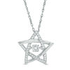 Thumbnail Image 0 of Unstoppable Love™ 0.086 CT. T.W. Diamond Star Pendant in Sterling Silver