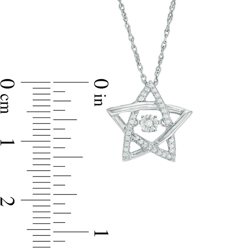 Unstoppable Love™ 0.086 CT. T.W. Diamond Star Pendant in Sterling Silver