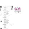 Pear-Shaped Lab-Created Pink and White Sapphire Butterfly Stud Earrings in Sterling Silver