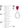 Thumbnail Image 2 of Pear-Shaped Lab-Created Ruby and White Sapphire Convertible Front/Back Earrings in Sterling Silver
