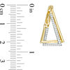 Lab-Created White Sapphire Double Triangle Hoop Earrings in 10K Gold