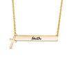 Thumbnail Image 0 of "faith" Bar with Cross Charm Necklace in 10K Gold